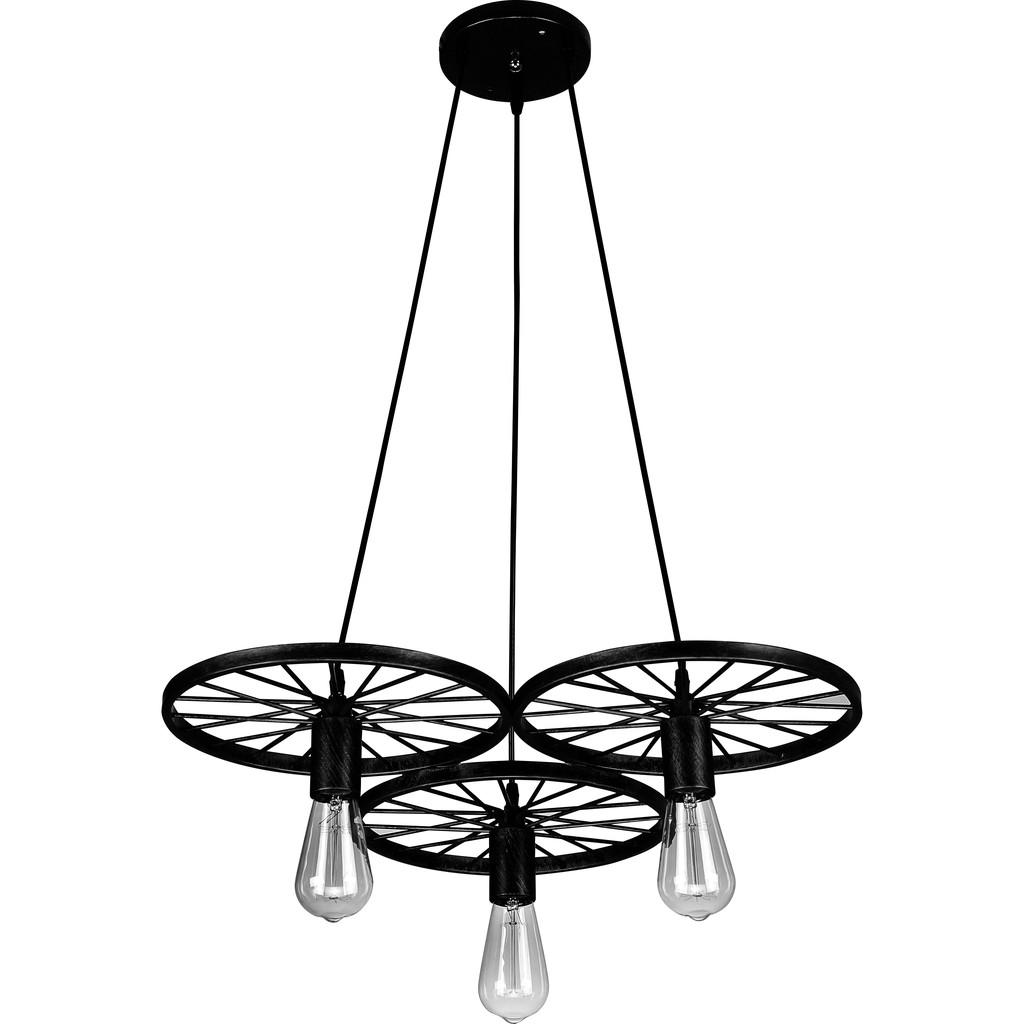 BỘ ĐÈN THẢ 3 BÁNH XE QUÁN CAFE, SALON TÓC SIÊU ĐẸP + KÈM BÓNG LED EDISON 4W ÁNH SÁNG VÀNG