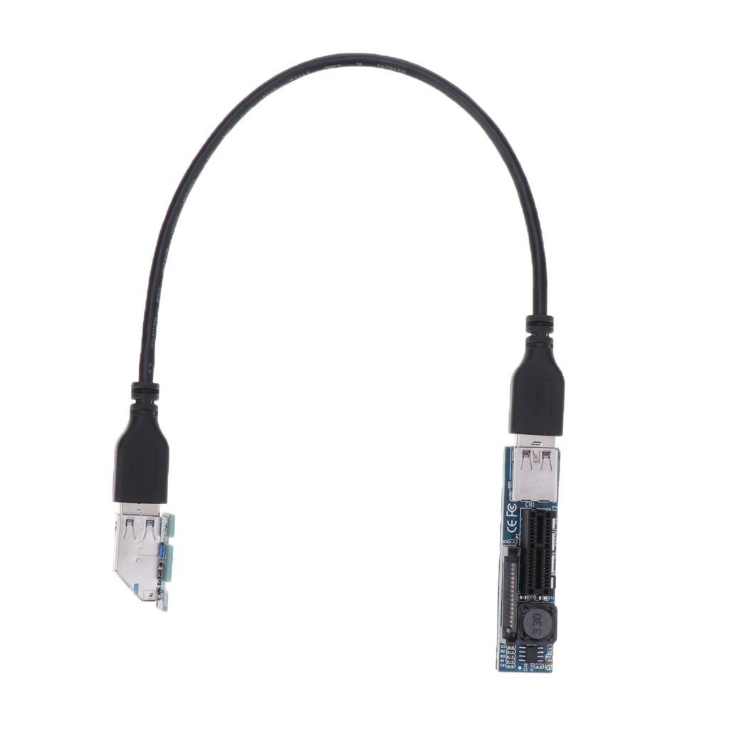 Express PCI-E 1X to 1X Extender Riser Card Adapter USB 3.0 Cable 0.3 M