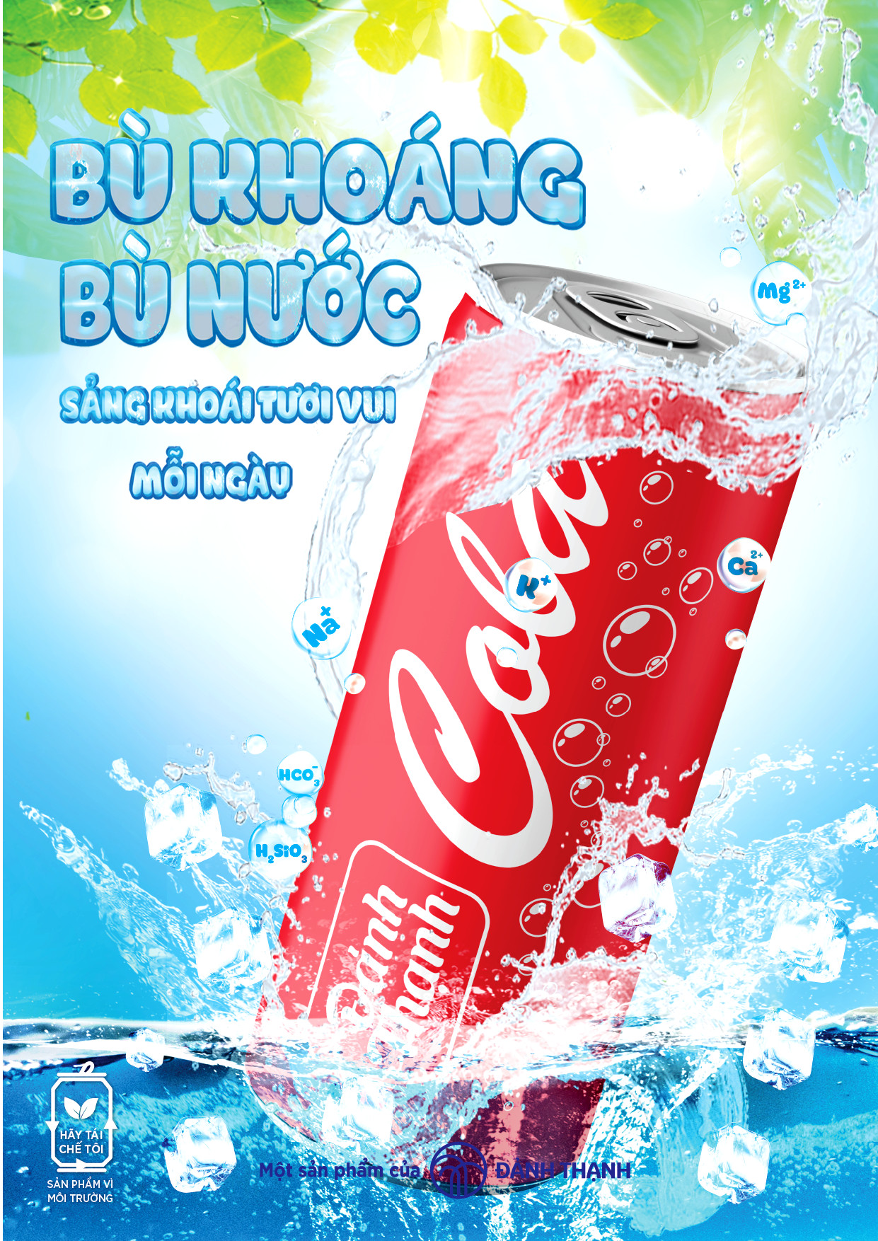 Lốc 6 lon Nước khoáng thiên nhiên có ga Đảnh Thạnh khoáng Cola lon 330ml