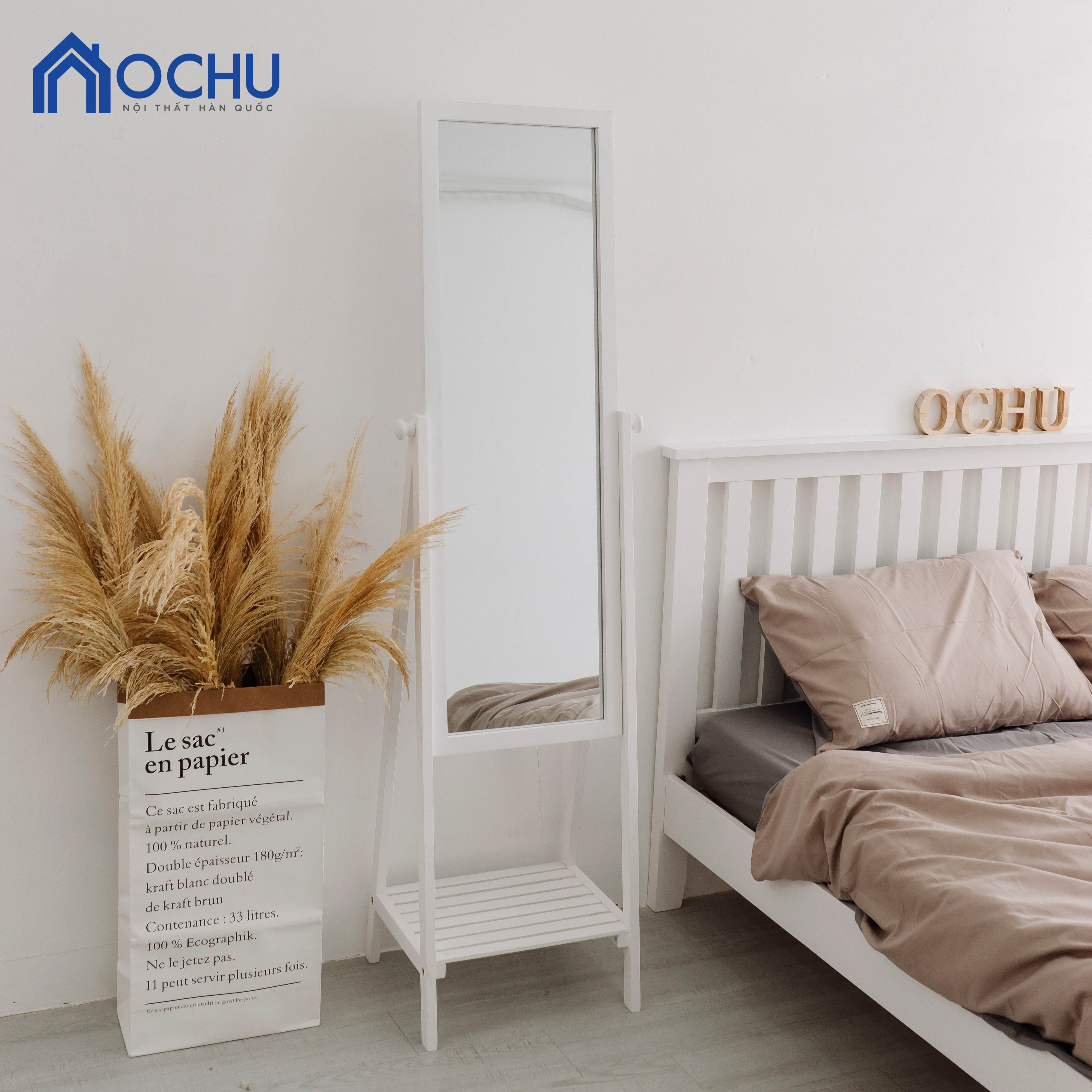 Bộ Giường Ngủ OCHU Gunpo Set Combo - White