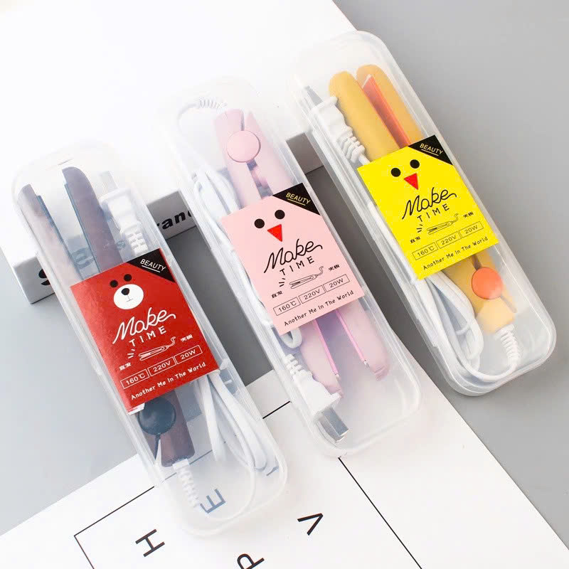 Phụ kiện tóc -Dụng cụ dập tóc   mini có hộp ,  nhiều chức năng , nhỏ gọn tiện lợi khi đi du lịch