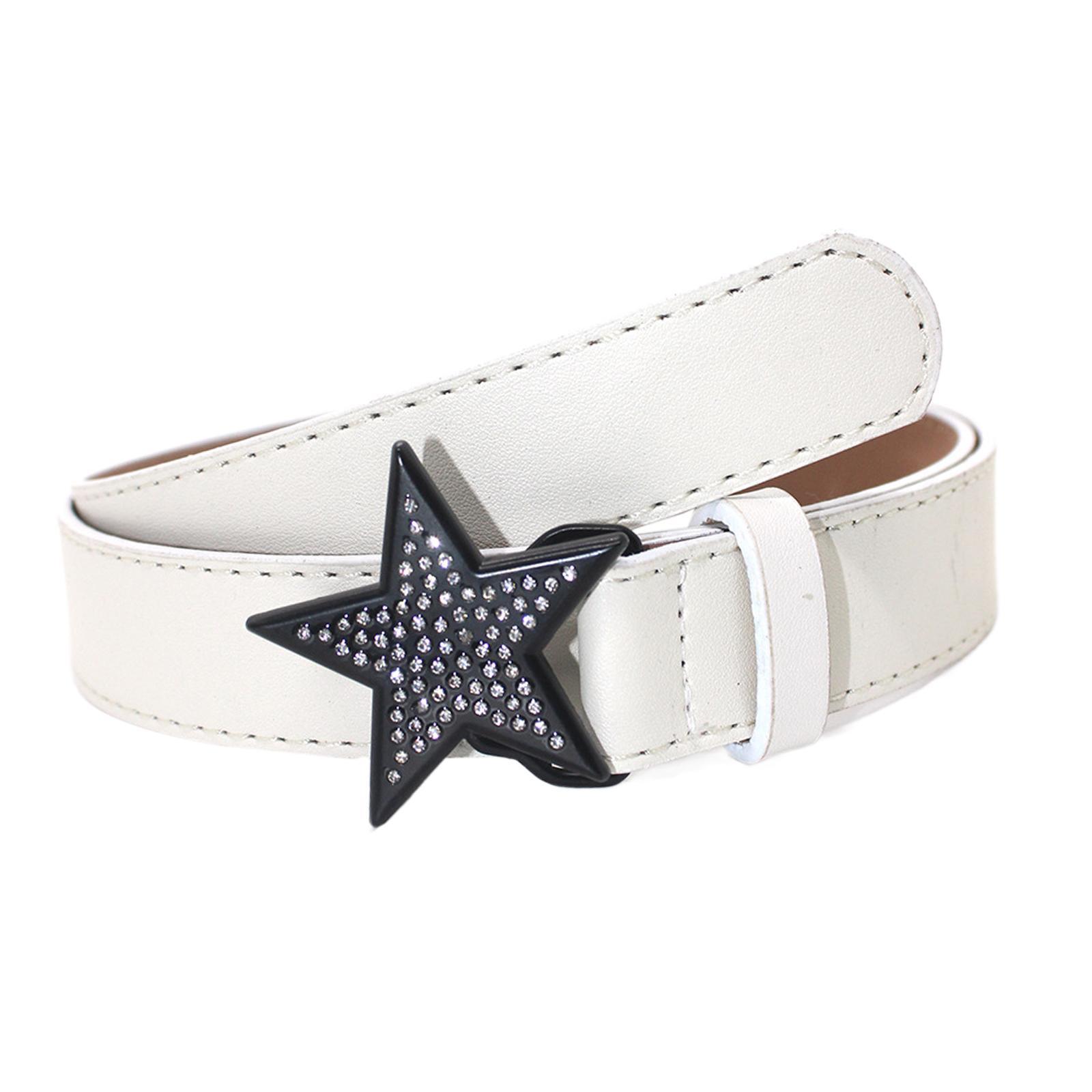 Ladies Waist Belt Rhinestone Buckle Jeans Belt Women PU Leather Belt