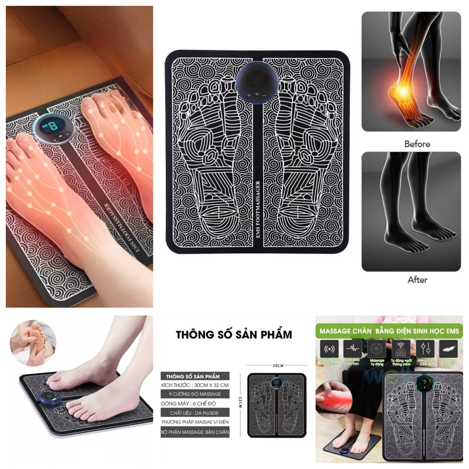 THAM MASSAGE CHÂN GIUP GIAM ĐAU NHƯC MOI CHÂN 6 CHÊ ĐÔ MASSAGE THÔNG MINH MẪU MƠI HANG CAO CÂP