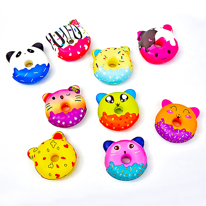 Squishy bánh donut màu tươi vui size trung 9cm, squishy chậm tăng mùi thơm dịu nhẹ, đồ chơi cho bé trai và bé gái - Giao màu ngẫu nhiên