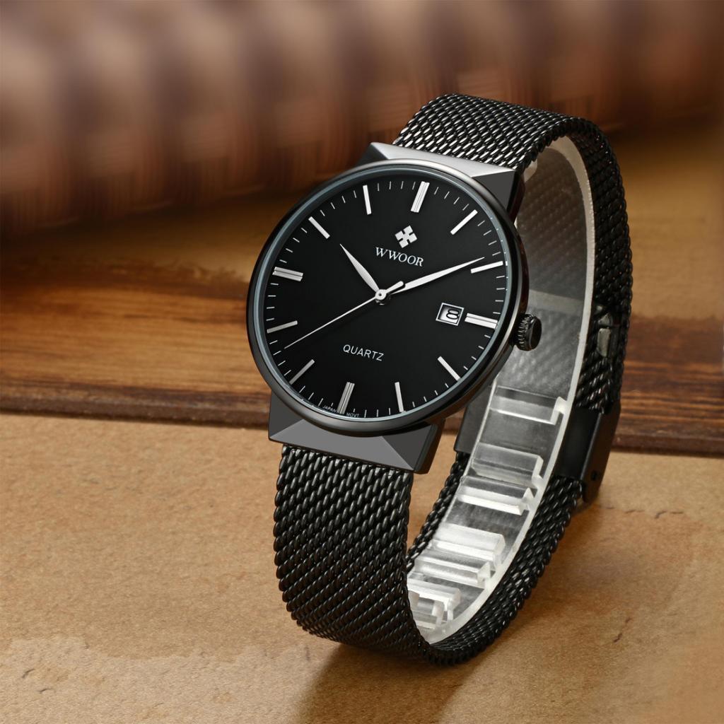 Men's Quartz Watch Casual Business Dress Wristwatch Waterproof 3ATM - Metal Mesh Strap Watch for Boys Gifts