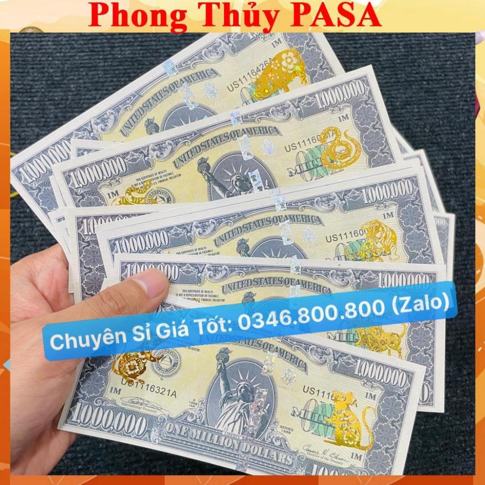 Tờ tiền 1 triệu đô Mỹ 12 con giáp mạ vàng, có bảo an phát quang, tặng bao lì xì