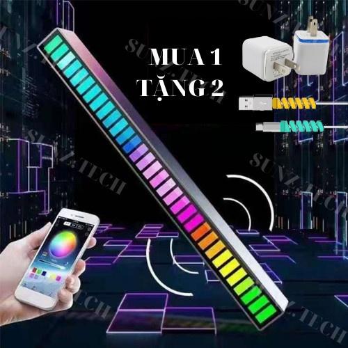 Thanh đèn LED RGB, 16 triệu màu dùng APP điện thoại nháy theo nhạc, đèn trang trí, decor phòng cảm biến âm thanh hót