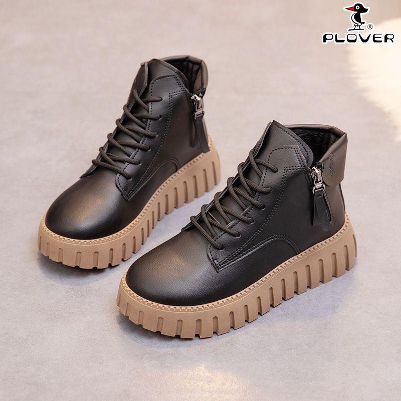 Giày Bốt Martin Cổ Cao Chất Da Lót Cotton Mềm Mại Thời Trang Mùa Đông 2022 Cho Nữ