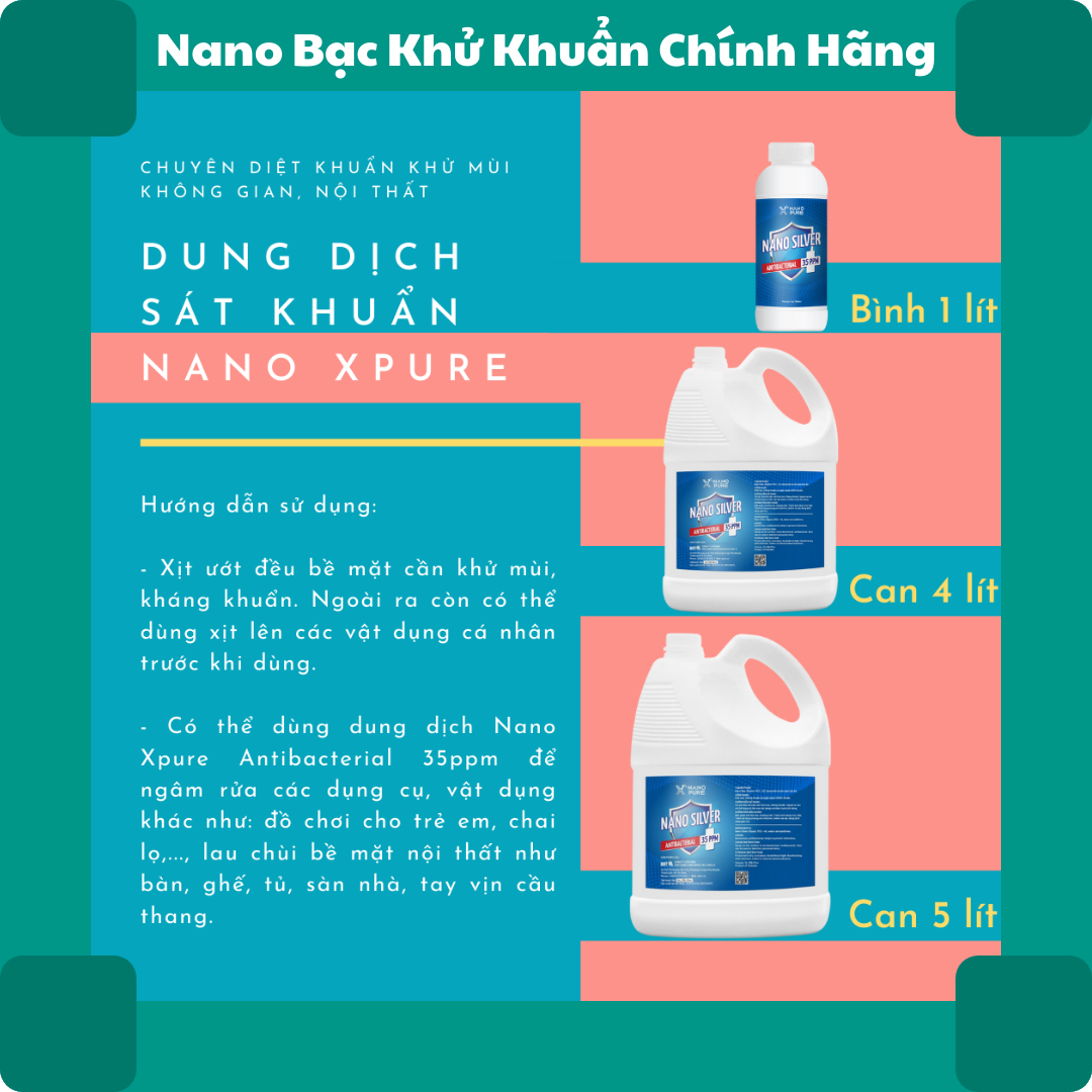 Dung dịch Nano Xpure Nano Silver 35ppm 1L