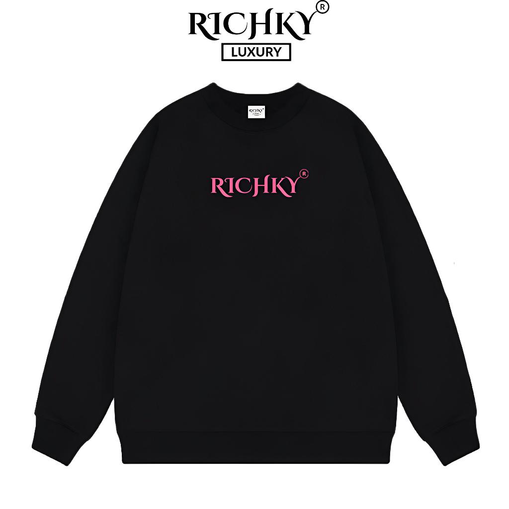 [Mã INBAU300 giảm 10% đơn 250K] Áo Sweater Local Brand Unisex Richky Premium Sweater BlackPink - RKS03