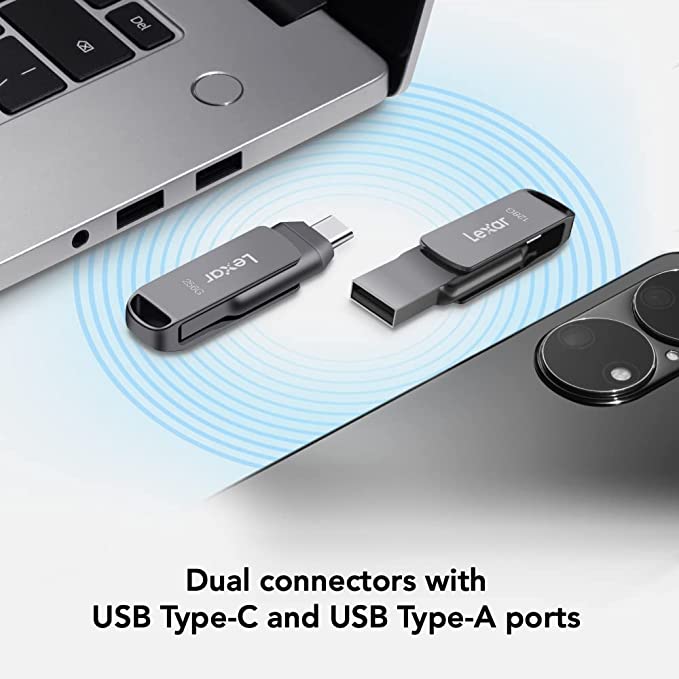 USB Lexar JumpDrive Dual Drive D400 Type-C / Type-A - USB 3.1 64G / 128GB, tốc độ đọc 130Mb/s, tương thích MAC / PC - Hàng chính hãng