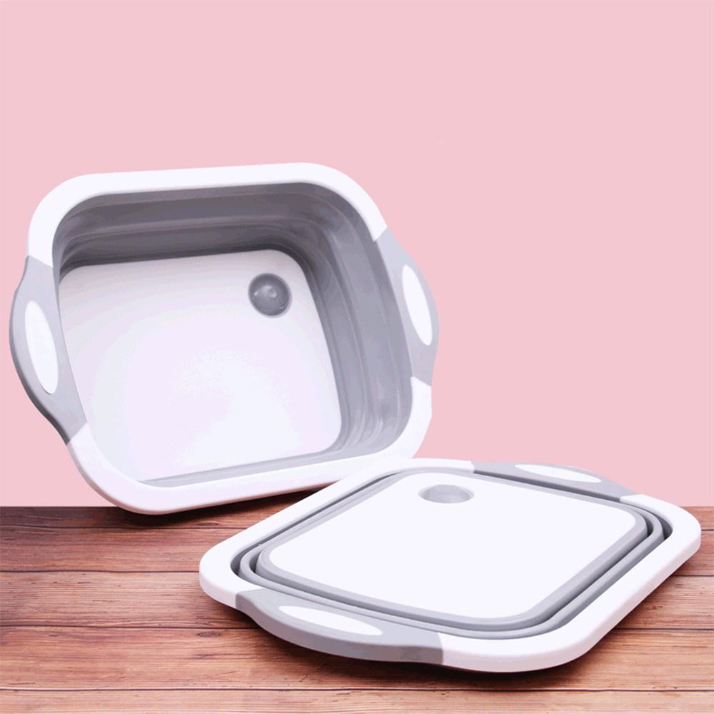 Chậu gấp gọn kiêm thớt và rổ đựng đa năng loại LỚN 3in1 Đa Năng Tiện Dụng 88011 THẾ GIỚI TIỆN ÍCH