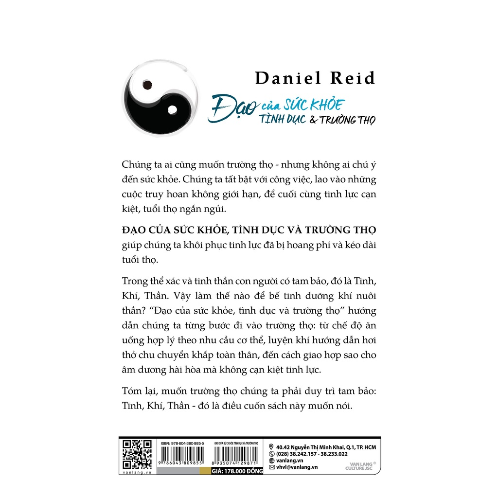 ĐẠO CỦA SỨC KHỎE - Tình Dục & Trường Thọ - Daniel Reid - Lê Thành dịch -