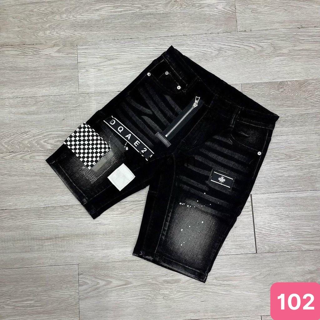 Quần short đùi jean nam đen đậm không rách gối chất bò cao cấp co dãn 4 chiều cực đẹp, quần rin nam hado14 mẫu mới - Mã 102,27