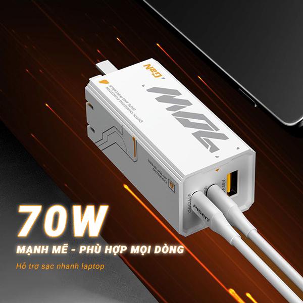 Sạc Nhanh Pisen Pro - Mecha GaNUltra 70W 2C1A