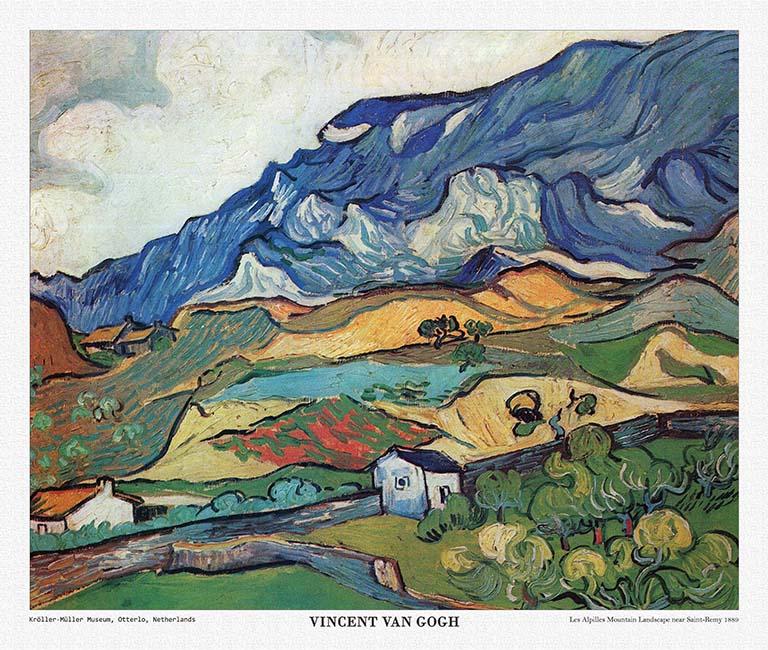 Tranh canvas - Les Alpilles Mountain Landscape near Saint-Remy (1889) - Vincent van Gogh - DH006