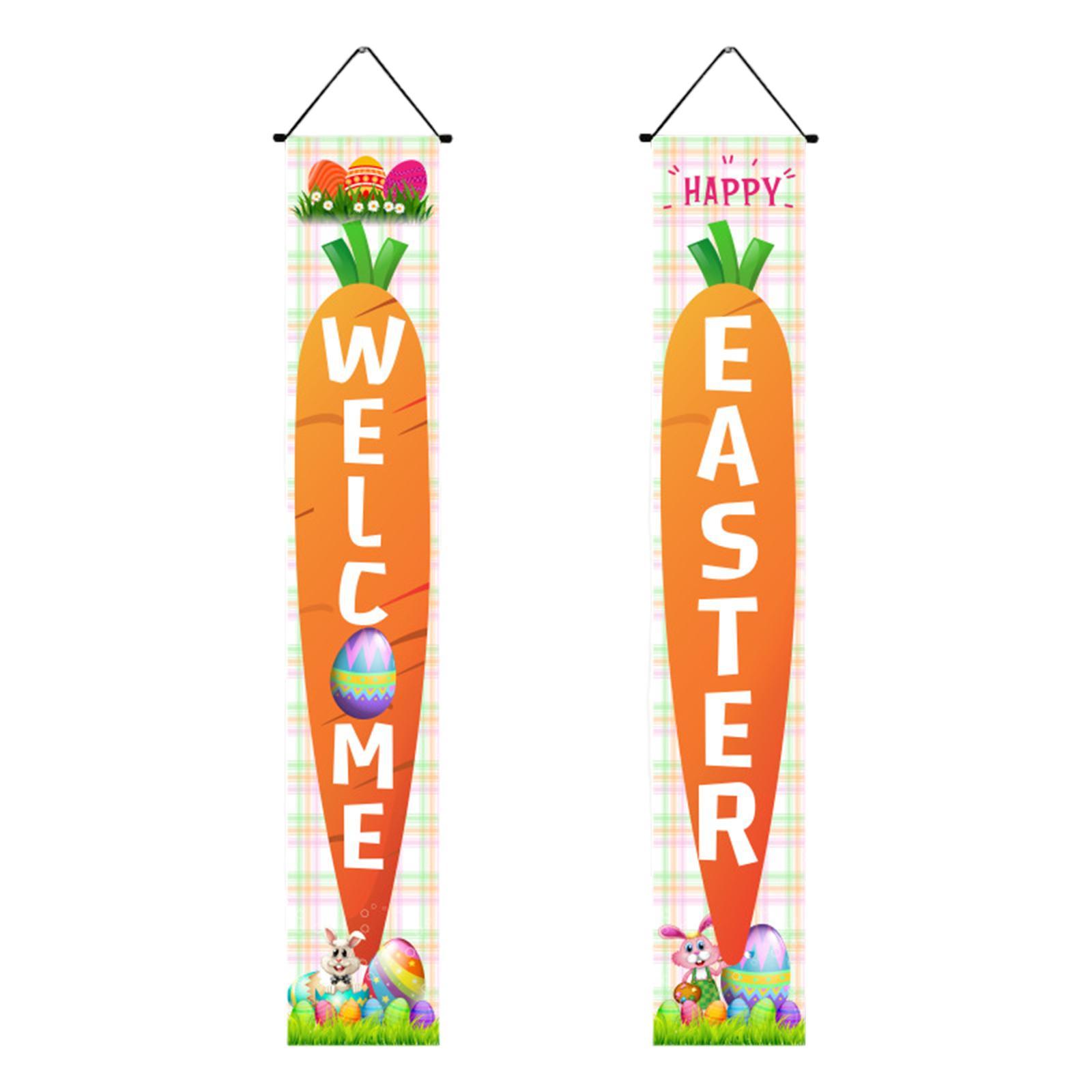 Easter Banners Hanging Door Decorations for Holiday Easter Party Photo Props