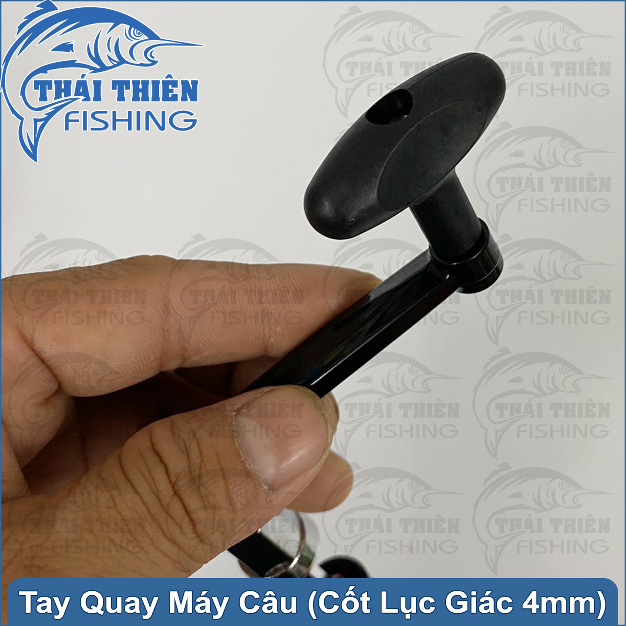 Tay Quay Máy Câu Cá Nhựa Đen Gập Gọn