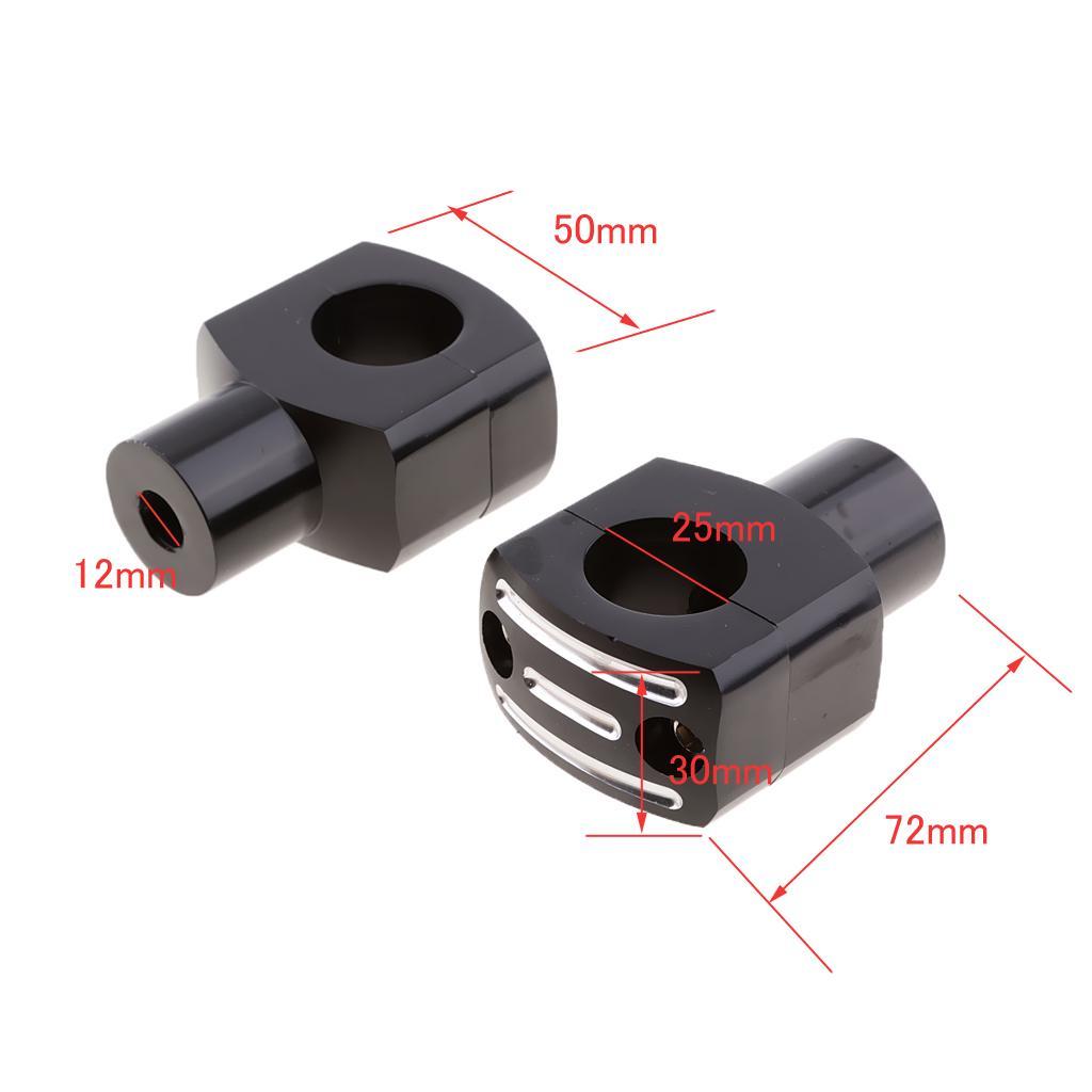 CNC 25mm 1 Inch Motorcycle Handlebar Bar Risers & Bolts for Cruiser Chopper