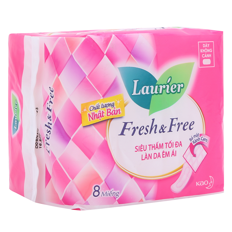 Combo 6 Băng Vệ Sinh Laurier Fresh &amp; Free Dày Không Cánh - 8 Miếng