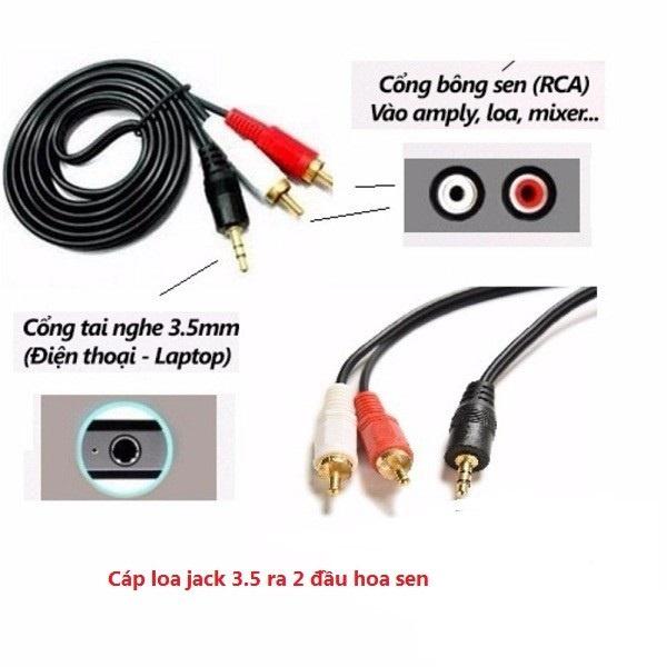 Dây loa 1 đầu 3.5 ra 2 AV dài 10m