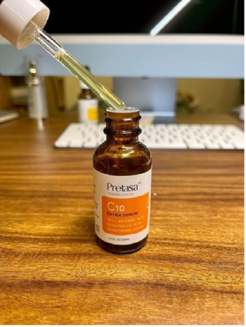 Serum sáng da mờ thâm Vitamin C PRETASA C10 Extra Serum 30ml