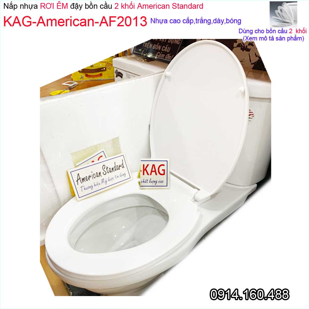 Nắp đậy cho bồn cầu rơi êm KAG-AF2013, nắp hơi bàn cầu VF3013-VF4013 nhựa trắng bóng dày đẹp
