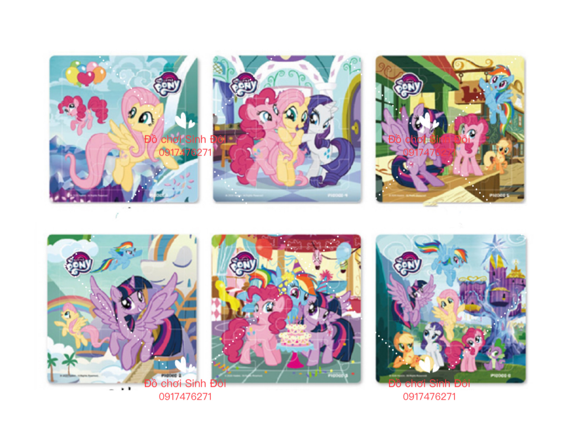 Bộ 6 tấm tranh ghép hình giấy mẫu bé gái ngẫu nhiên