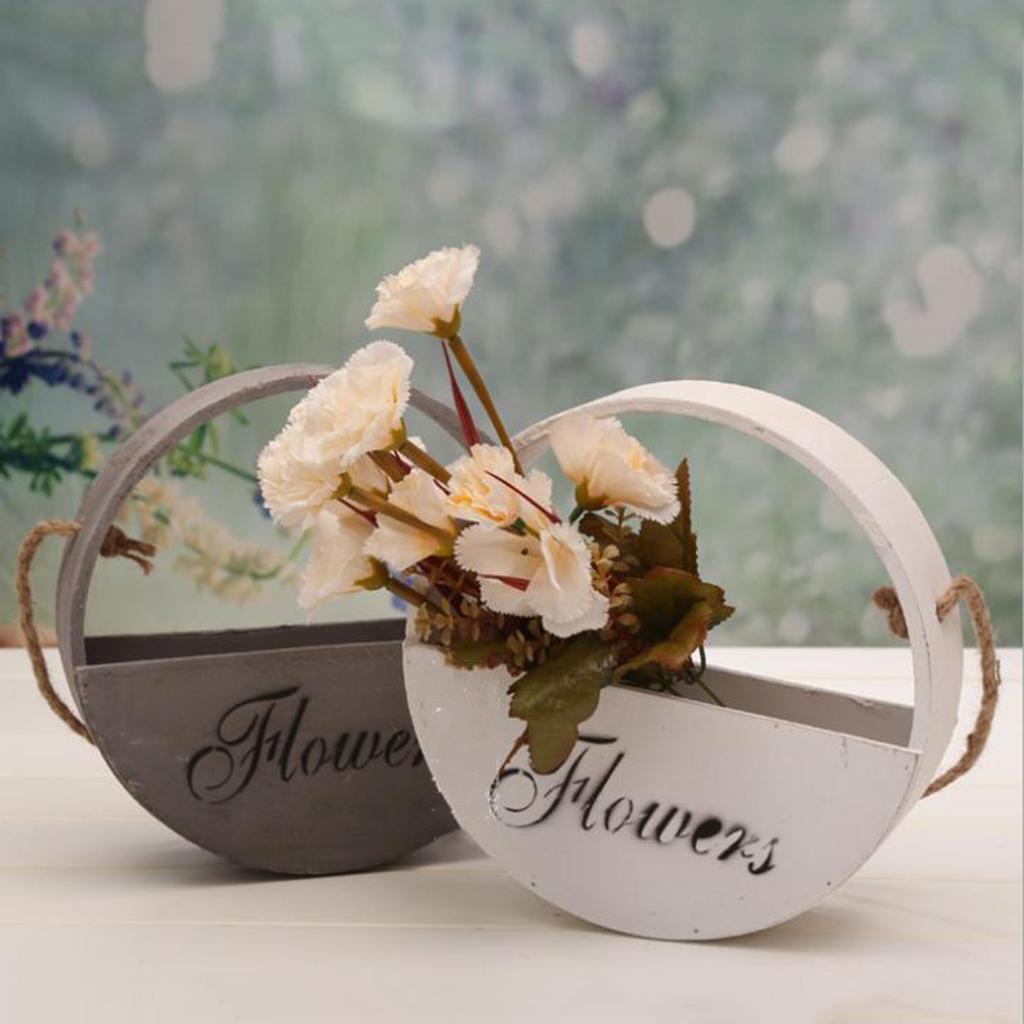 Wooden Flower Basket Pot Plant Trays for Home Garden Decorations DIY Crafts