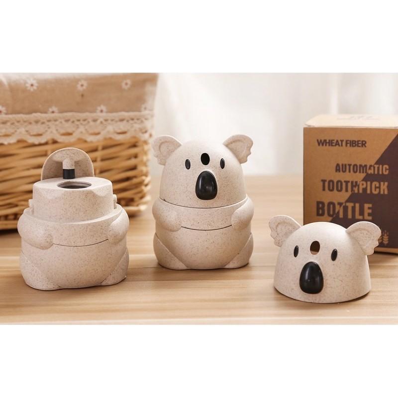 Hộp Đựng Tăm Chất Liệu Lúa Mạch Hình Gấu Koala Đáng Yêu