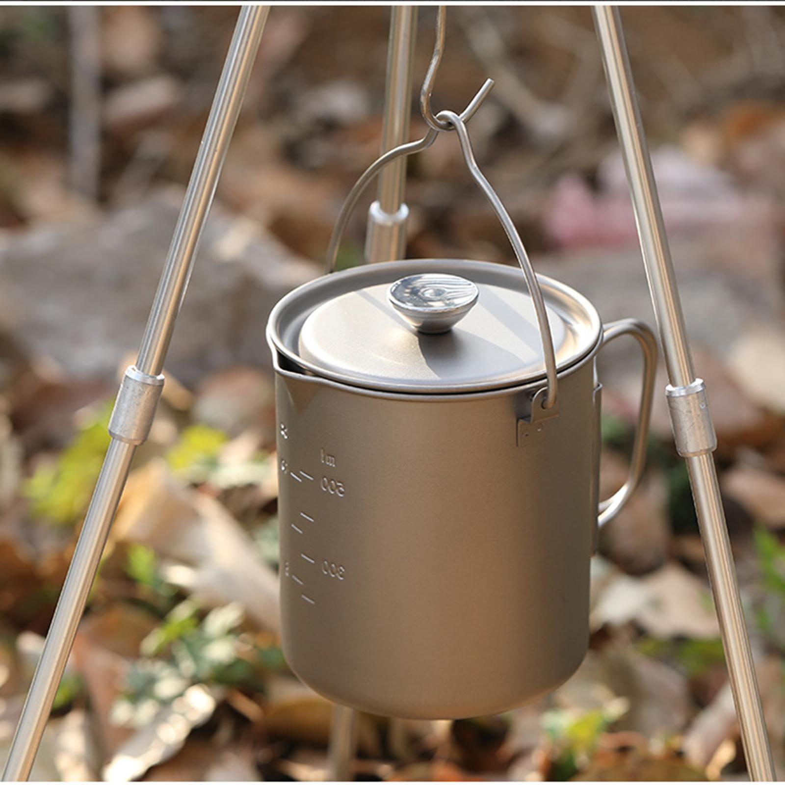 Pot with Lid Teakettle Cookware 750ml with Filter Coffee Maker Titanium Coffee Cup Mug for Camp Mountaineering Cooking Outdoor