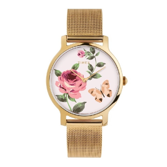 Đồng hồ Timex Full Bloom Steel Gold Rose White TW2U19100