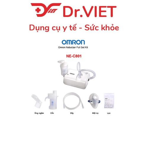 MÁY XÔNG KHÍ DUNG OMRON NE-C801 – Thiết bị hỗ trợ hô hấp tiện lợi tại nhà, vận hành êm ái với hạt sương siêu mịn. Phù hợp cho trẻ nhỏ, người lớn và người cao tuổi, dễ sử dụng và mang theo, giúp quá trình chăm sóc hô hấp hàng ngày nhanh chóng, an toàn