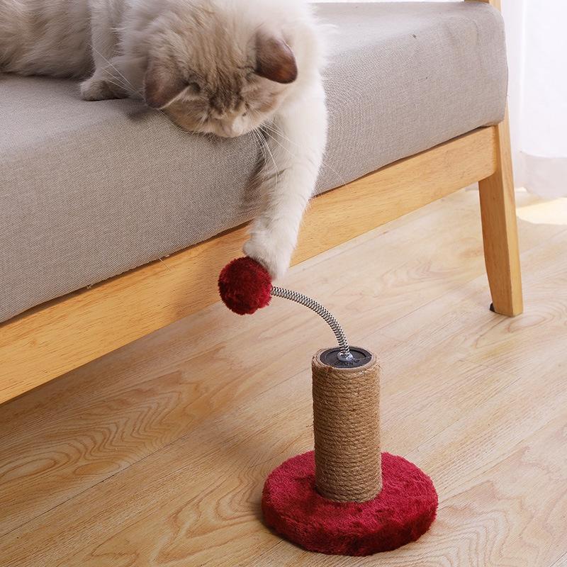 Cat Tree - Trụ Cào Móng Kèm Cục Bông Cho Mèo- Trụ cào móng nhiều tầng