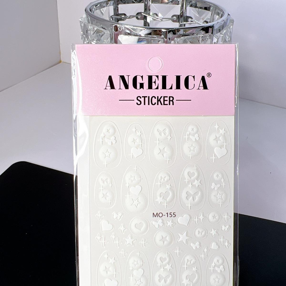 Sticker Bướm Dán Móng Tay 5D Ngôi Sao Tình Yêu Trắng, Miếng Dán Trang Trí Móng Tay Làm Nail Nữ Women