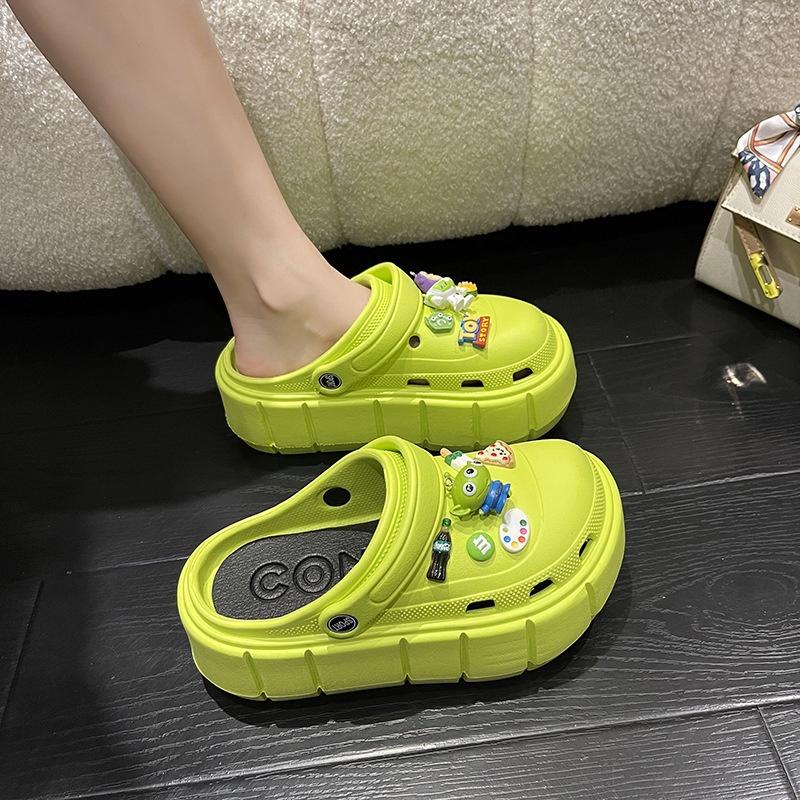Dép Cross nữ đế 5cm siêu nhẹ kèm Sticker dễ thương - dép nữ hot trend 2022