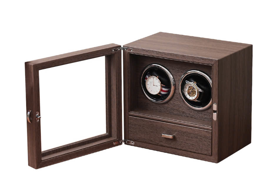 [BH 2 năm động cơ] Hộp Xoay 2 đồng hồ + Ngăn đựng trang sức Saike