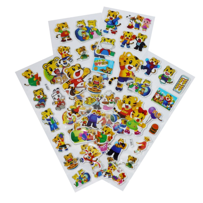 Set 4 Sticker Dán Trang Trí Hoạt Hình Hổ Con