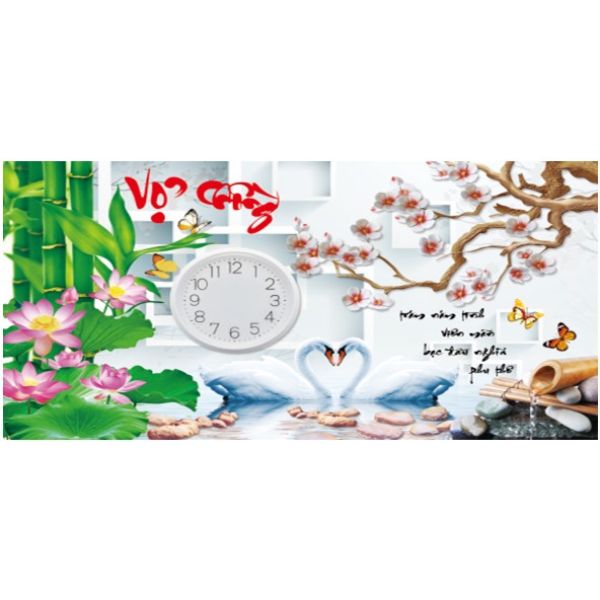 Tranh Đính Đá Đồng Hồ Vợ Chồng