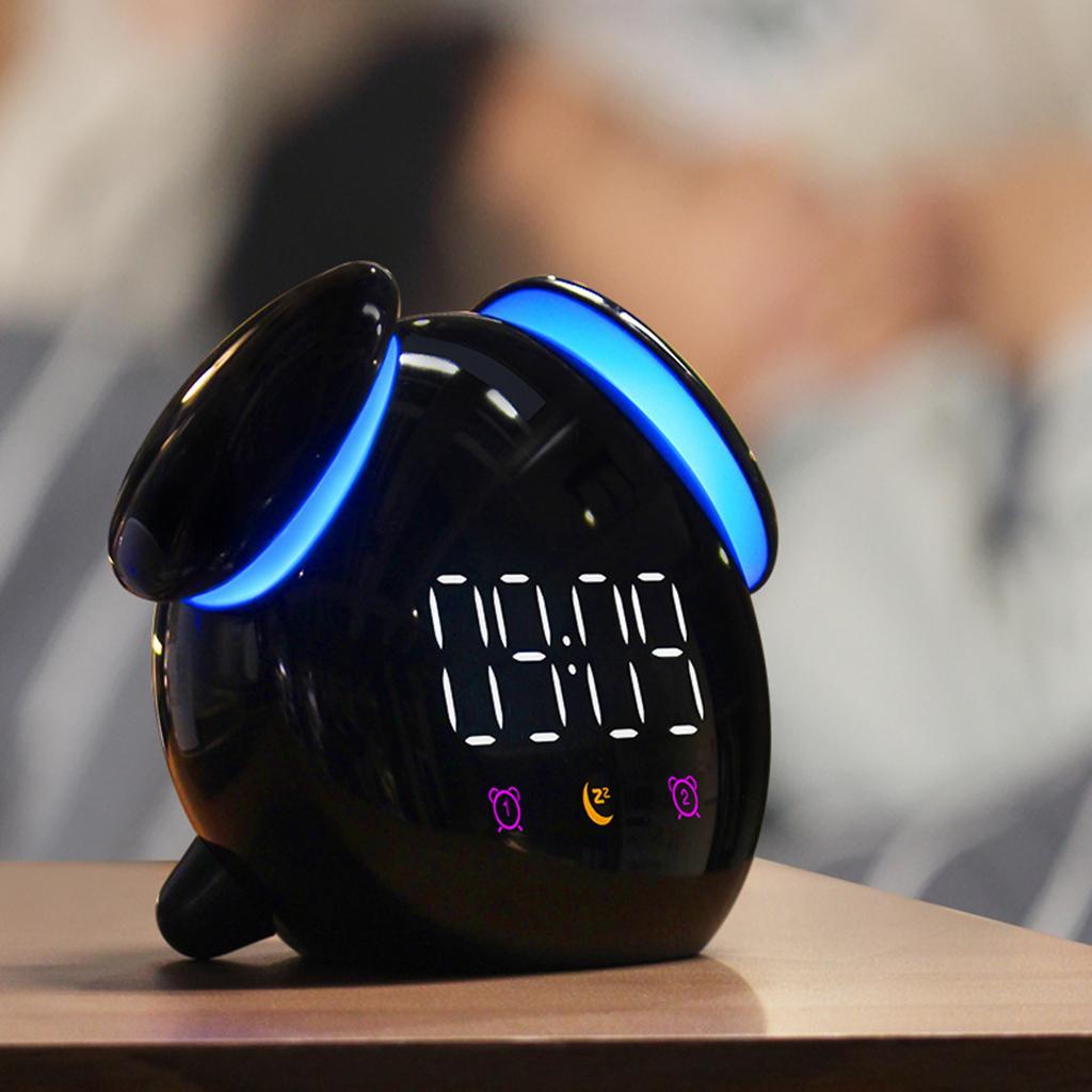 Bedside Digital Clock Night Light for Bedroom Black