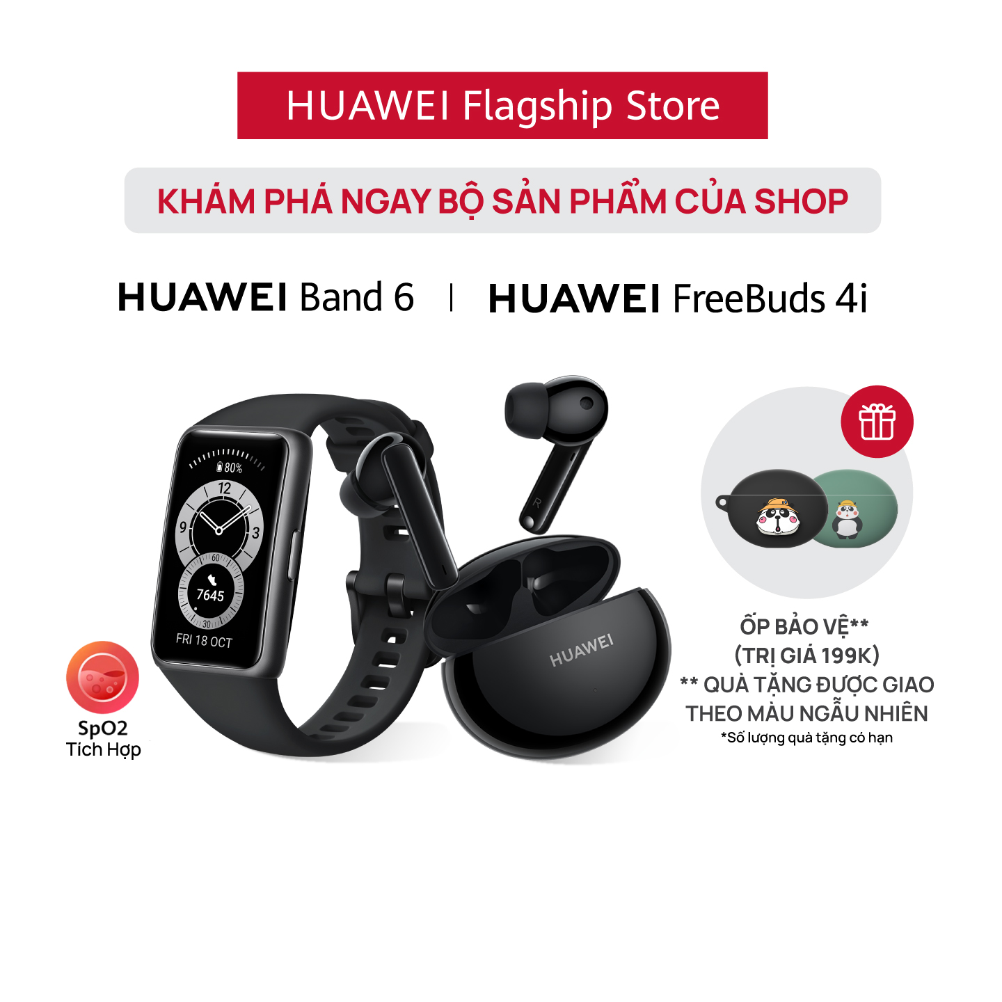 Bộ Sản Phẩm Huawei (Vòng Đeo Tay Thông Minh HUAWEI Band 6 + Tai Nghe Không Dây HUAWEI Freebuds 4i) | Hàng Chính Hãng