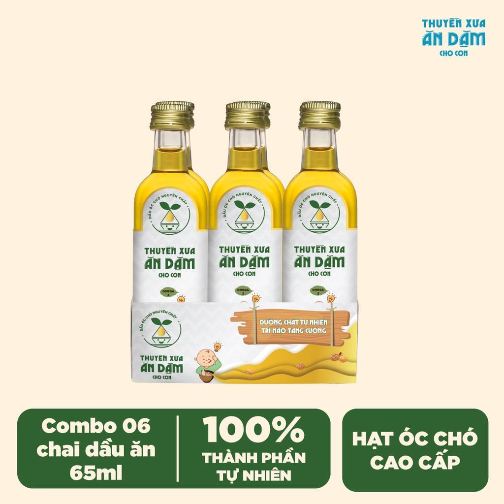 Combo 6 chai Dầu óc chó Nguyên chất Thuyền Xưa Ăn Dặm cho con 65ml