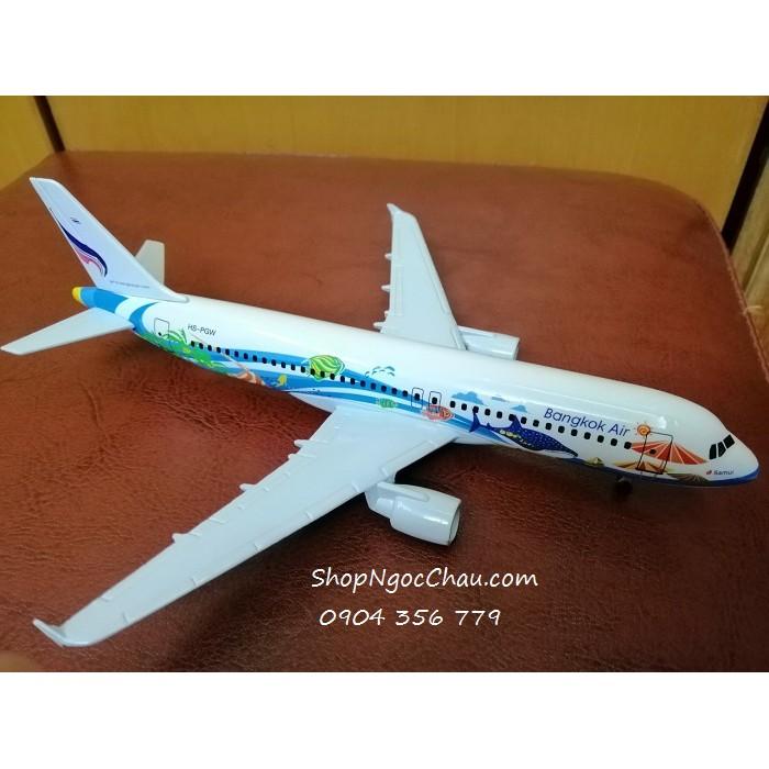 Mô hình máy bay tĩnh Airbus A320 Bangkok Air 20cm có bánh xe