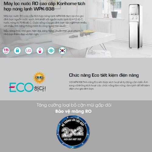 Máy Lọc Nước Karofi Korihome WPK-938 – Lọc Kép X2, 8 Lõi Nguyên Khối Cao Cấp, Công Nghệ Hydrogen Alkaline - Hàng Chính Hãng