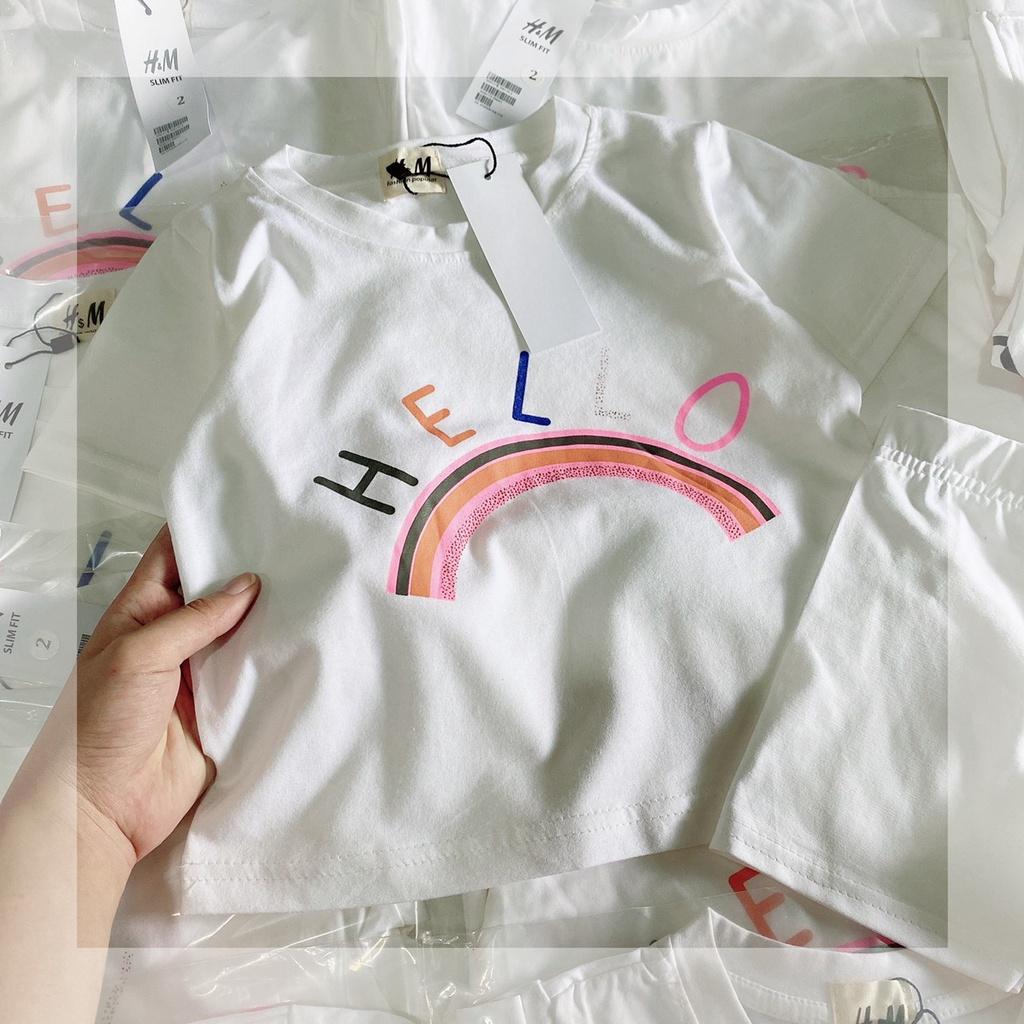 BỘ COTTON 2 KIỂU ÁO HOA-CẦU VỒNG BÉ GÁI