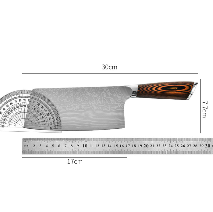 Bộ 3 Dao Nhà Bếp Nhật Khắc Vân Damascus Cao Cấp