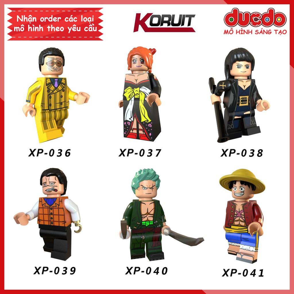 Minifigures Đảo hải tặc Borsalino,Nami, Robin, Crocodile, Zoro, Luffy -Đồ chơi Lắp ghép Mini One Piece Mô hình Koruit KT