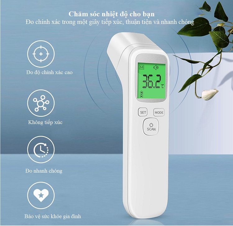 Dụng cụ kiểm tra sức khỏe cho người lớn và trẻ nhỏ đo thân nhiệt mini cầm tay không tiếp xúc nhanh nhạy cao cấp fpt1001