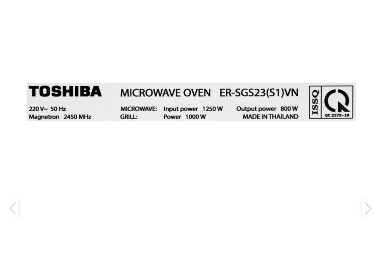Lò vi sóng có nướng Toshiba ER-SGS23VN 23 lít - Hàng Chính Hãng - Chỉ Giao Hà Nội