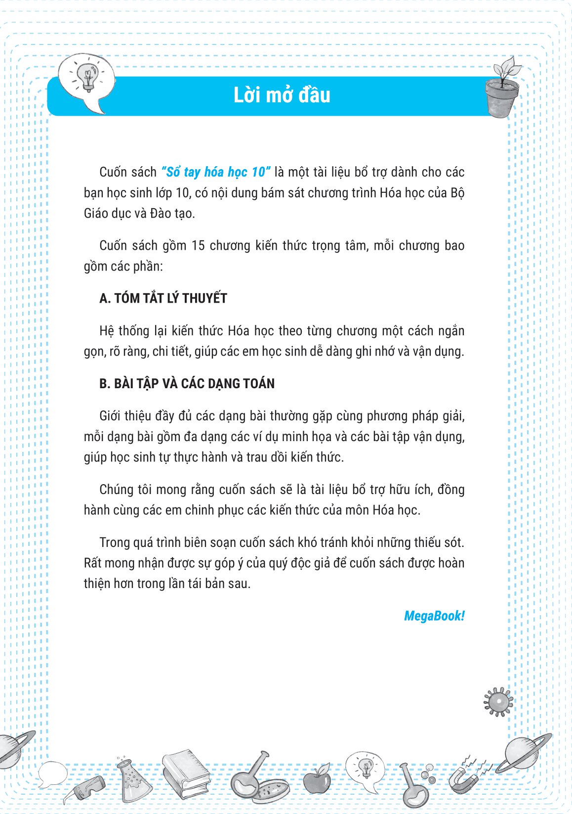 Sổ Tay Kiến Thức - Phương Pháp - Dạng Bài Hóa Học 10 (MGB)